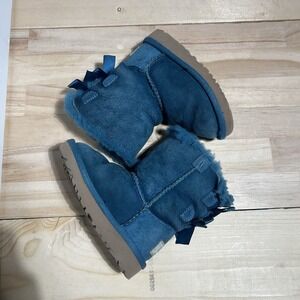 UGG Australia Toddler Bailey Bow II Boot ‎ Sz 7 Ribbon Blue Winter, F27113E